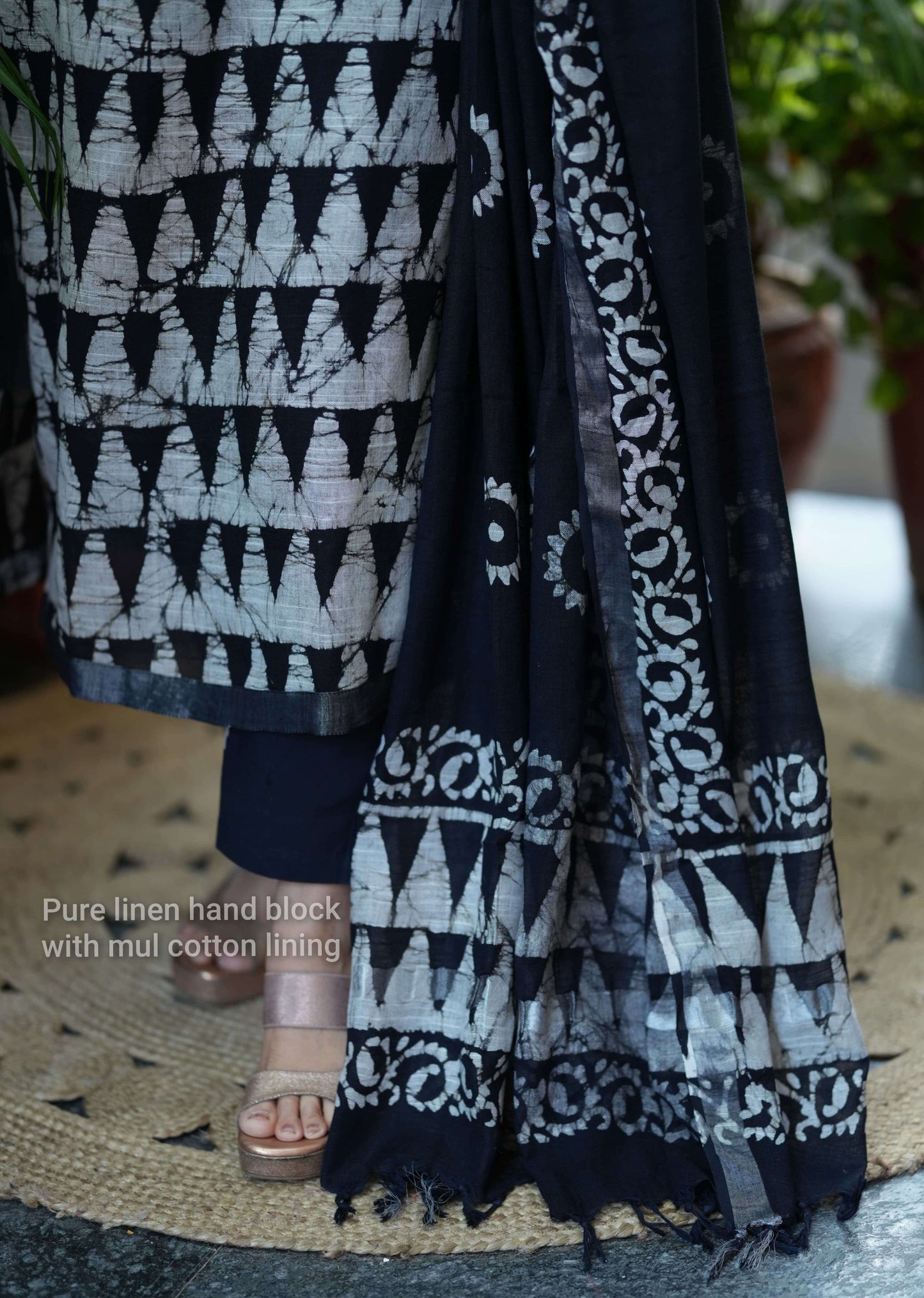 Linen Hand block with lining