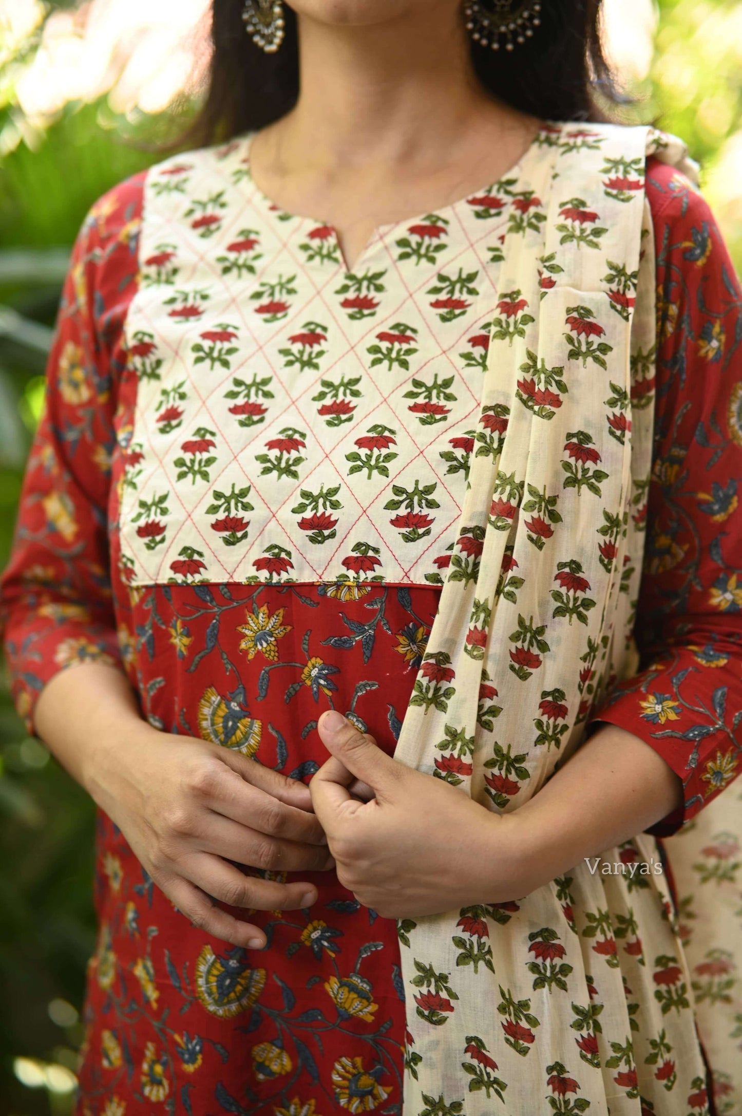 Rust Red Jaipuri print