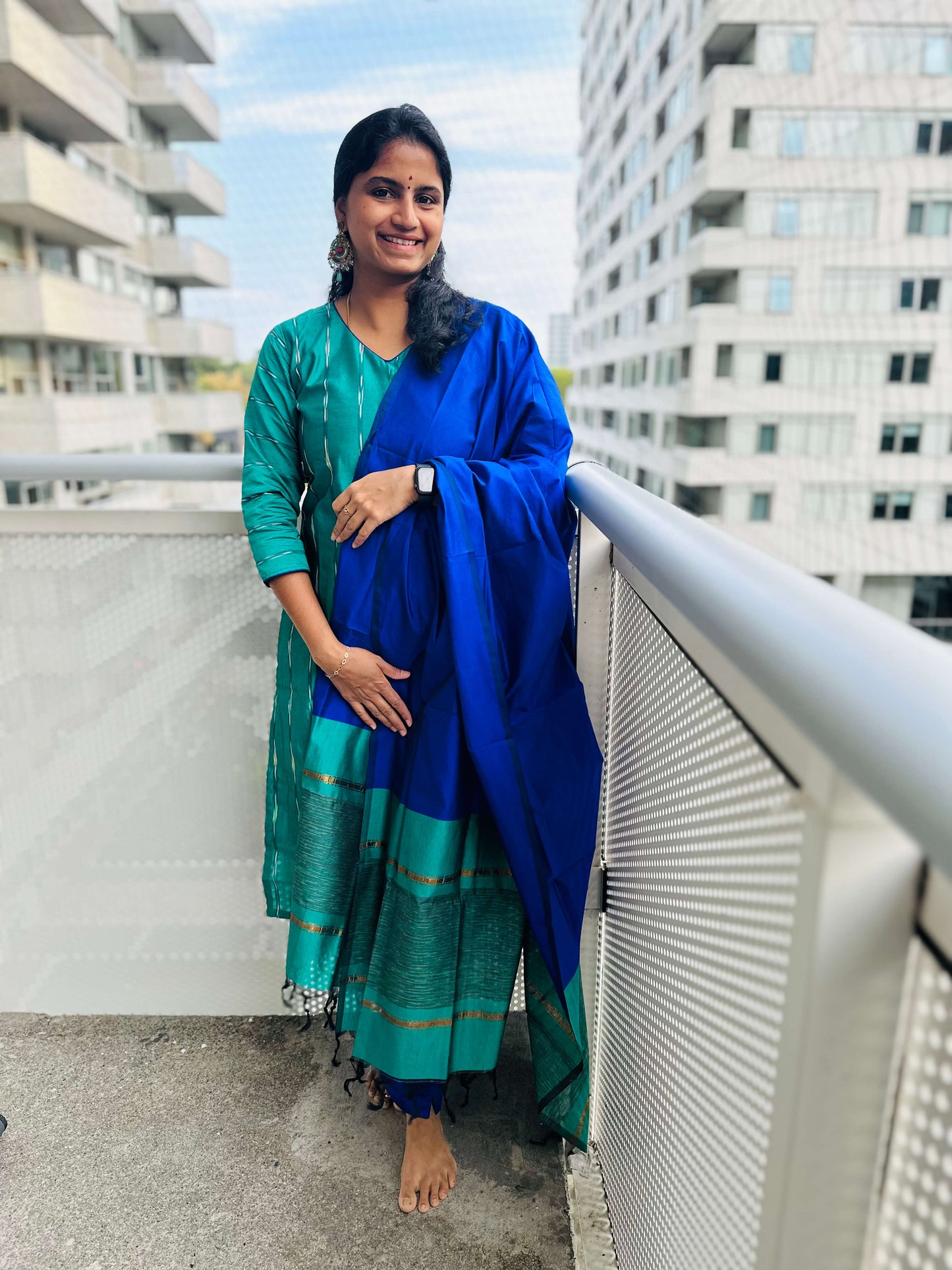 Teal Green Silk Salwar