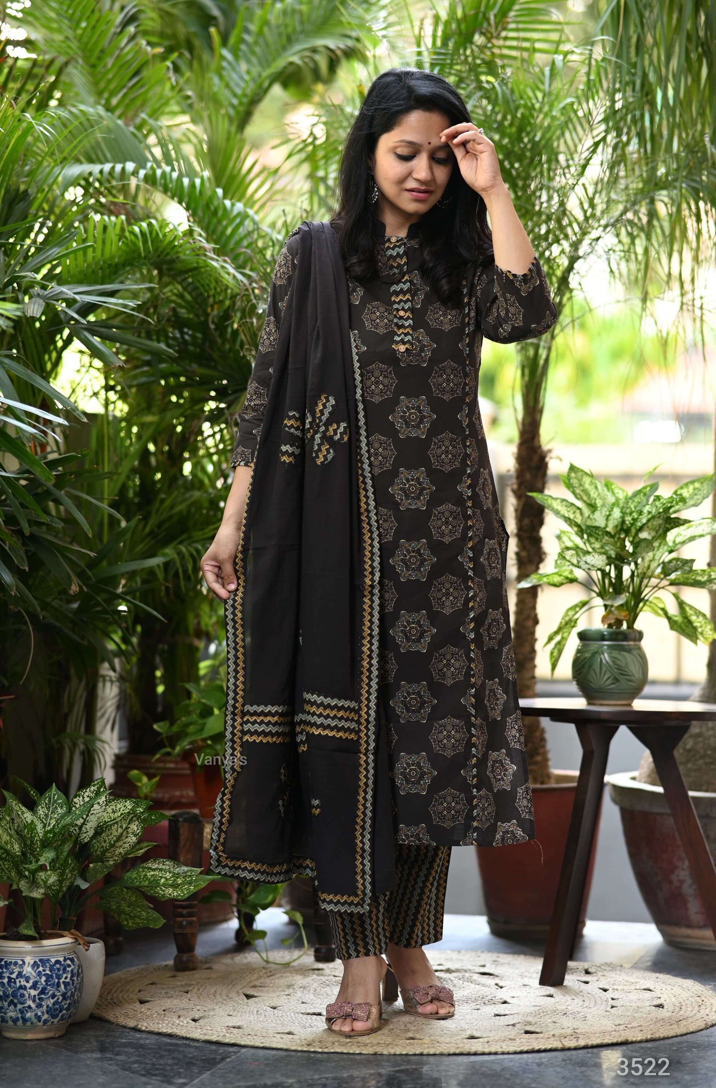Ajrak Suit & Applique work