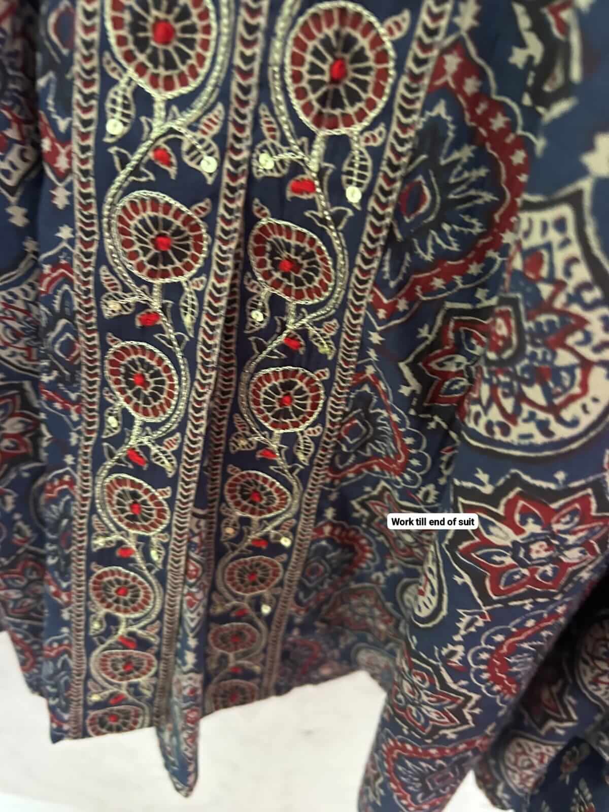 Ajrakh Blue kurta