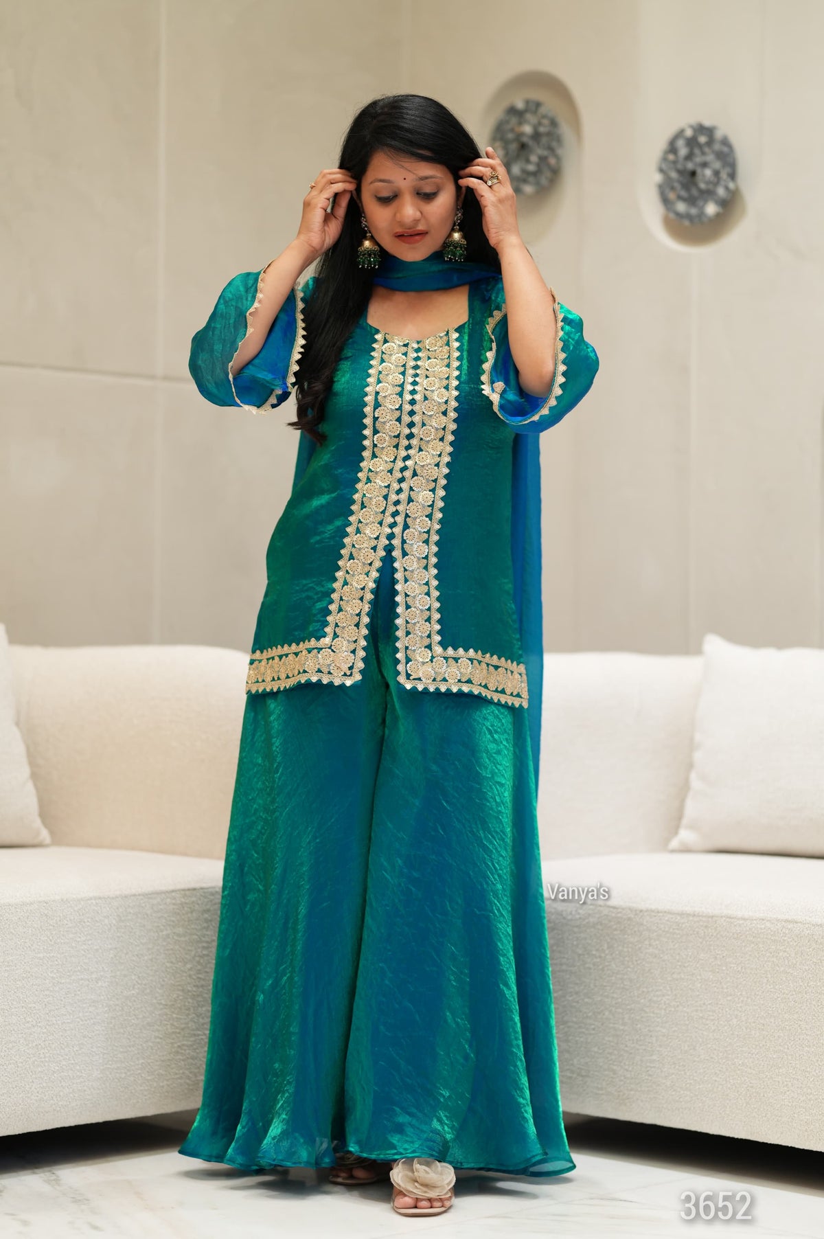 Royal Emerald Sharara set