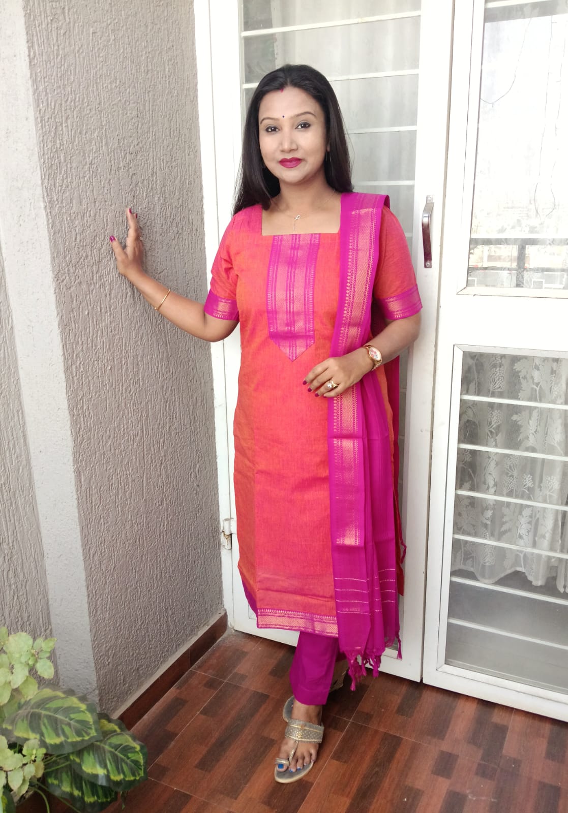 Traditional Orange & Pink