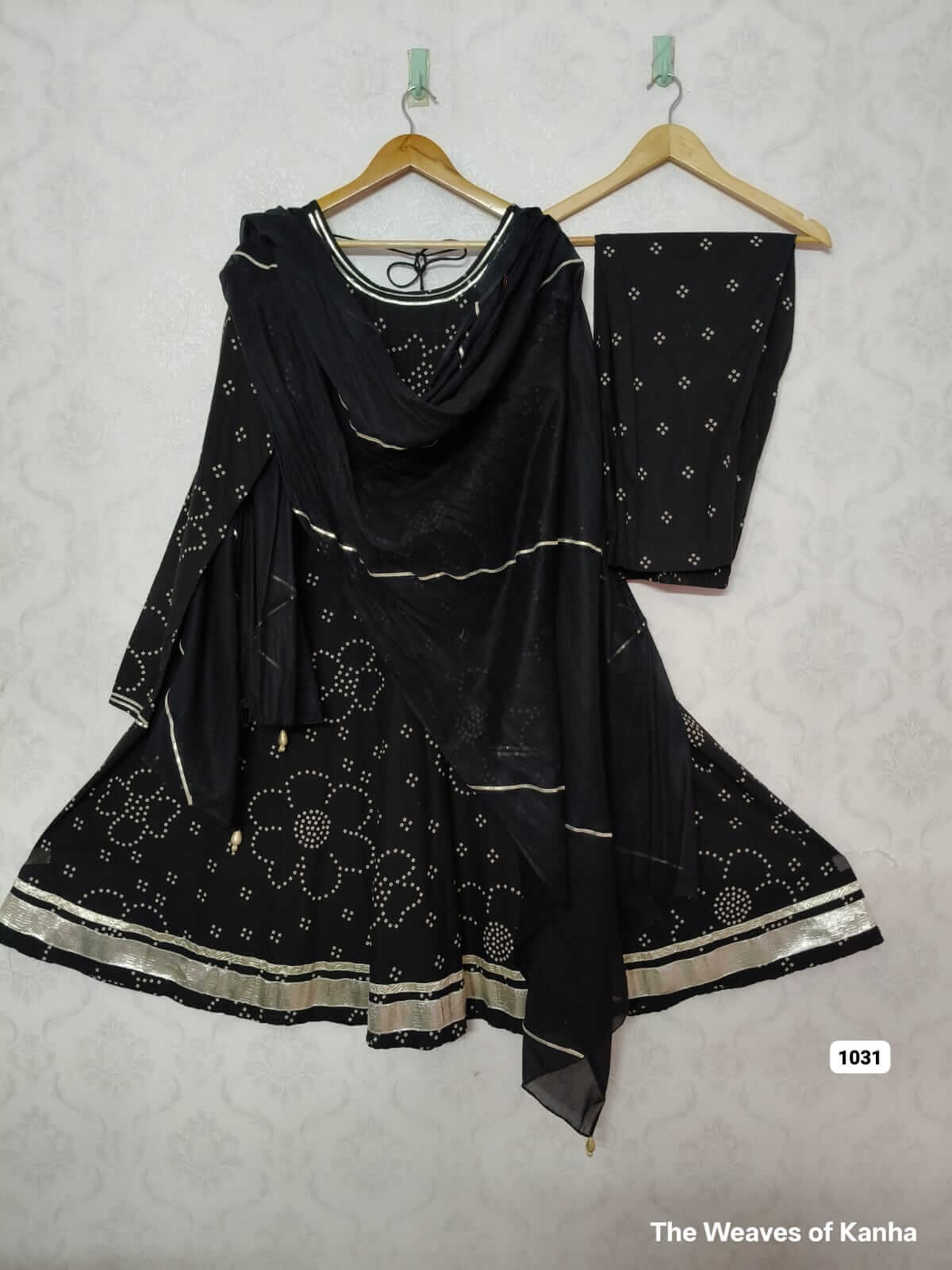 Black Handblock Anarkali