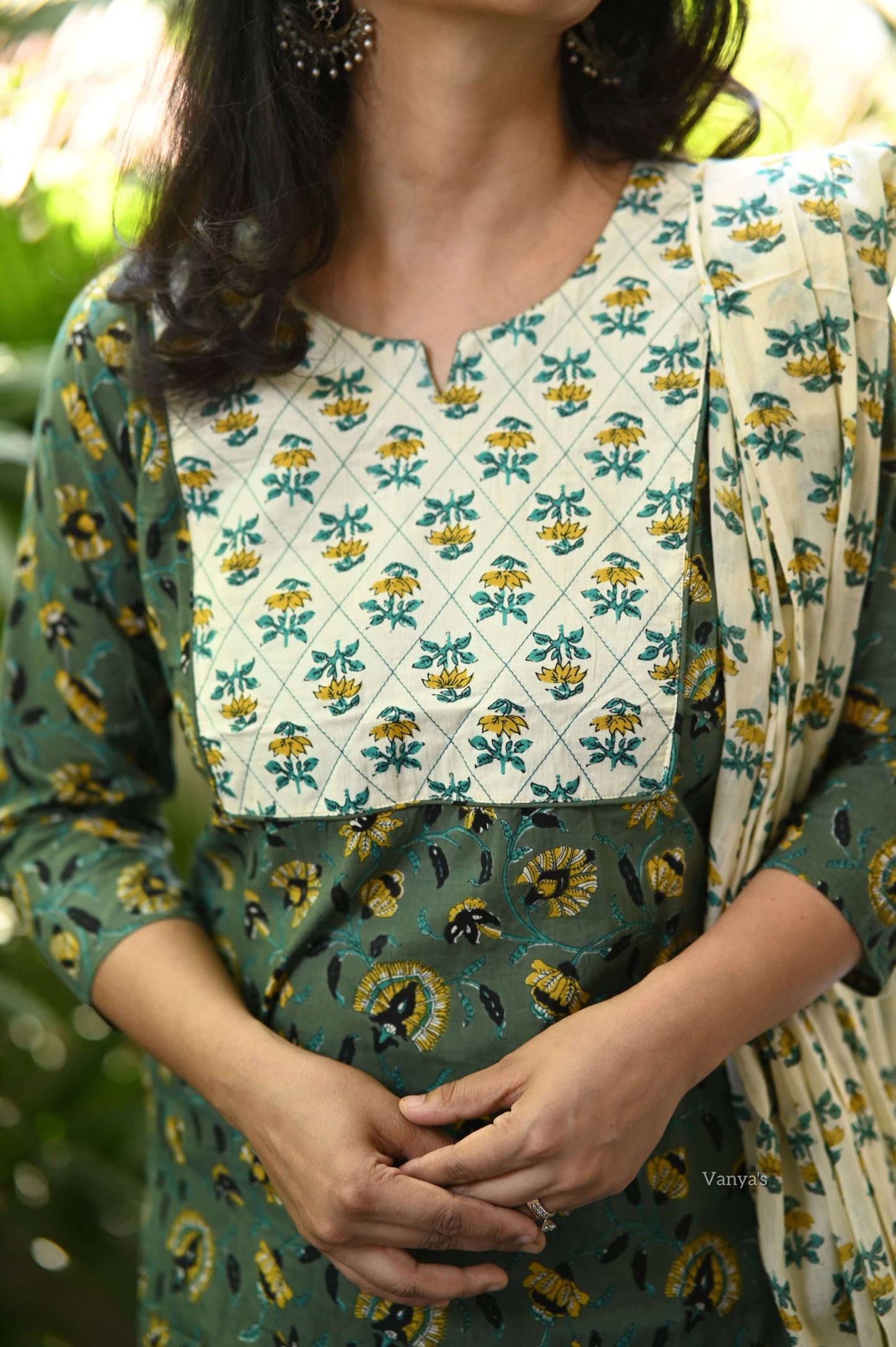 Green Jaipuri print