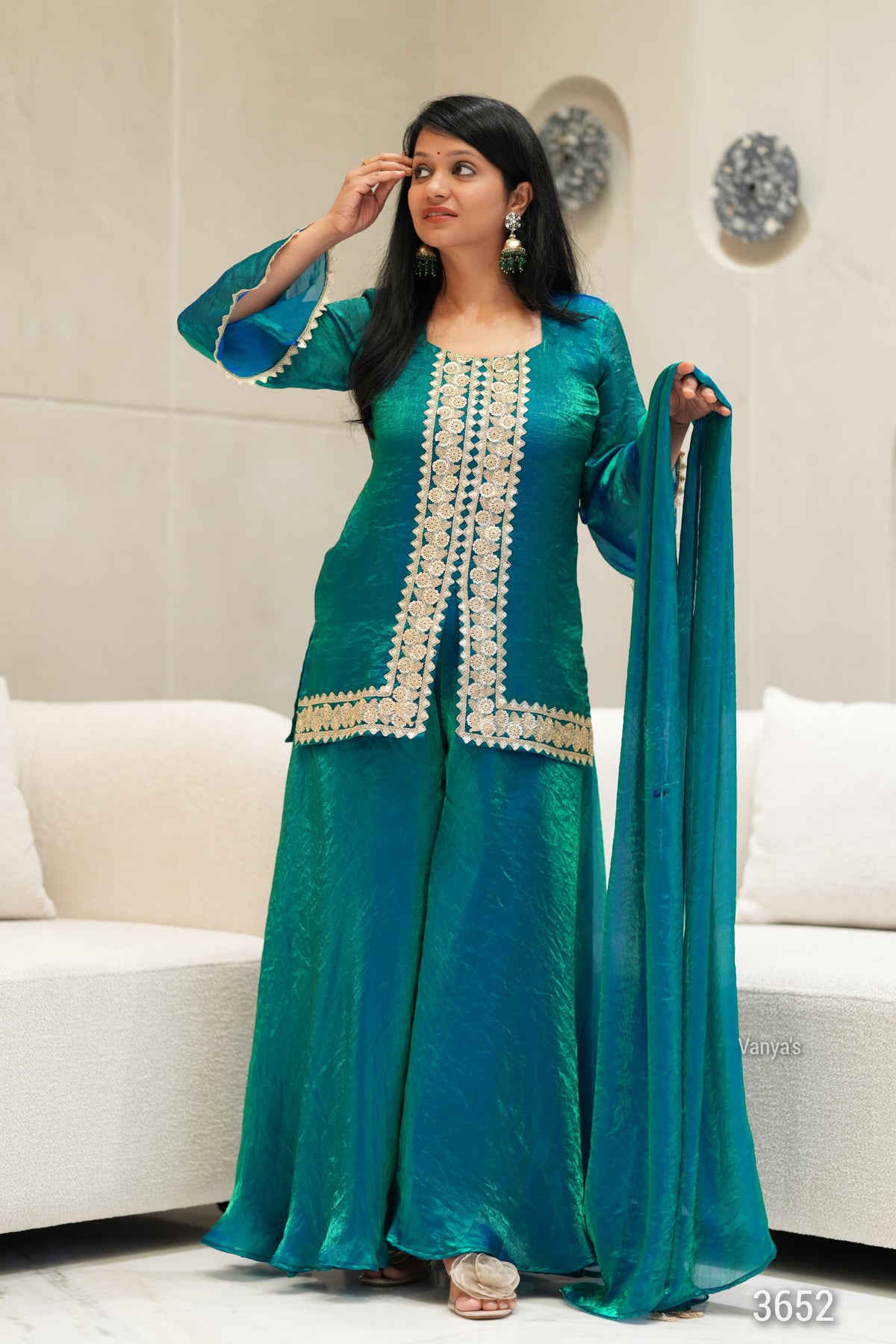 Royal Emerald Sharara set