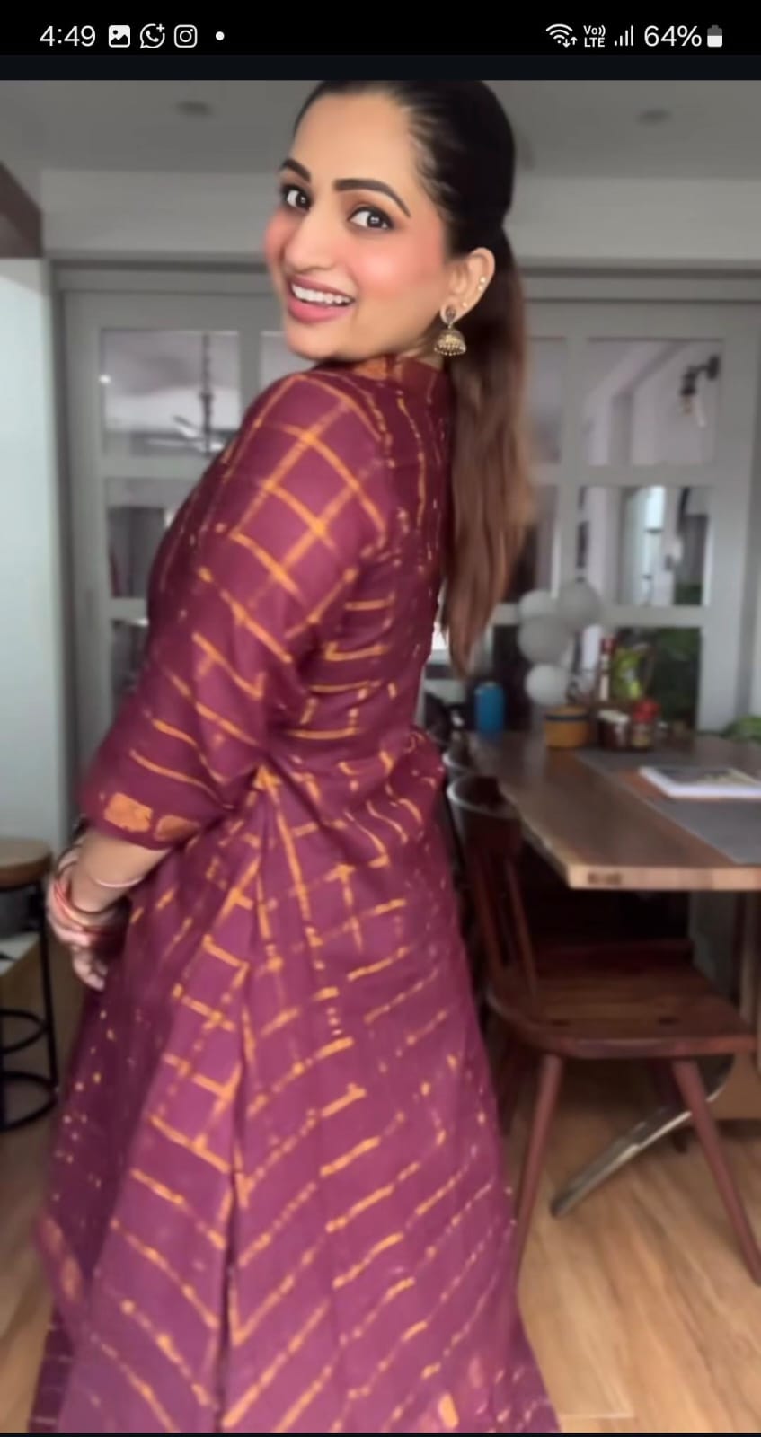 Elbow Sleeves Sungudi Skirt & Top