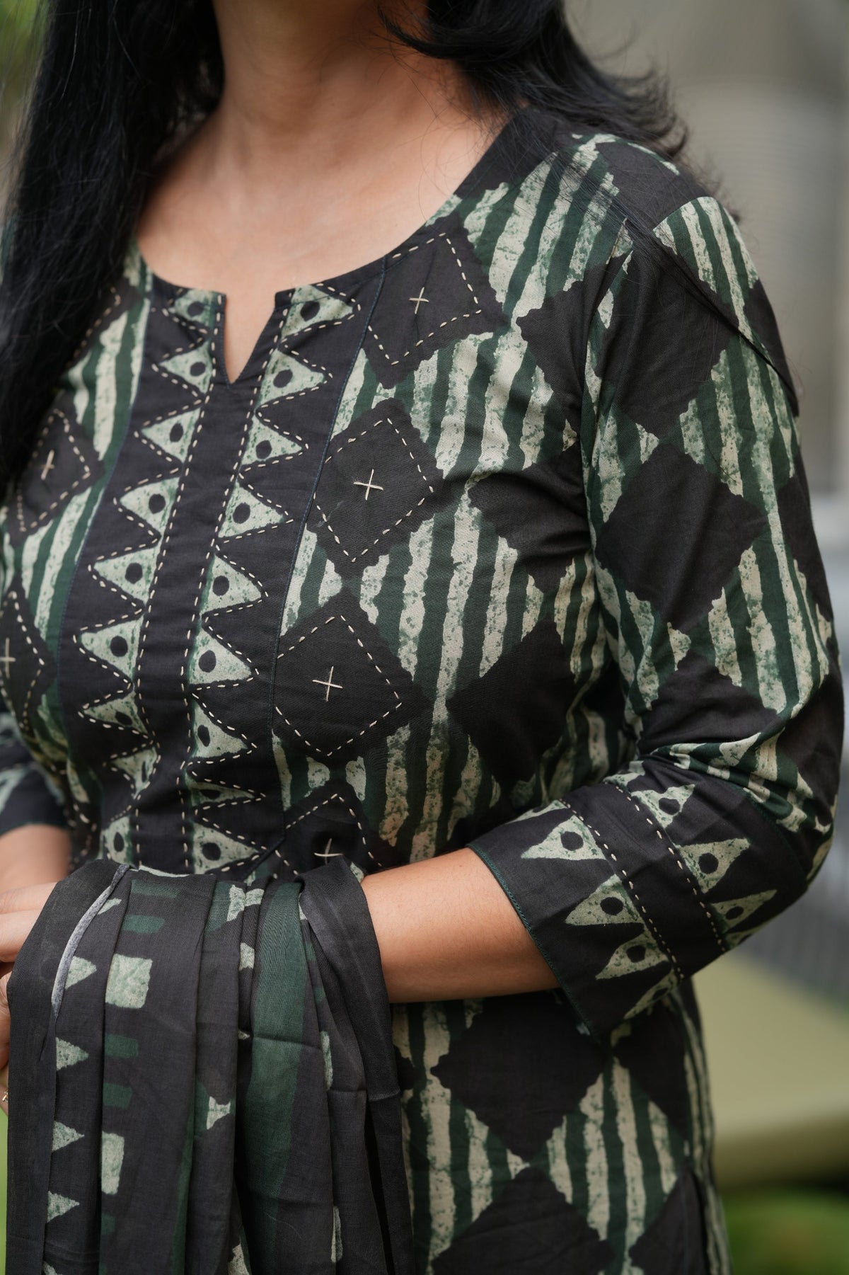 Black & Olive Green