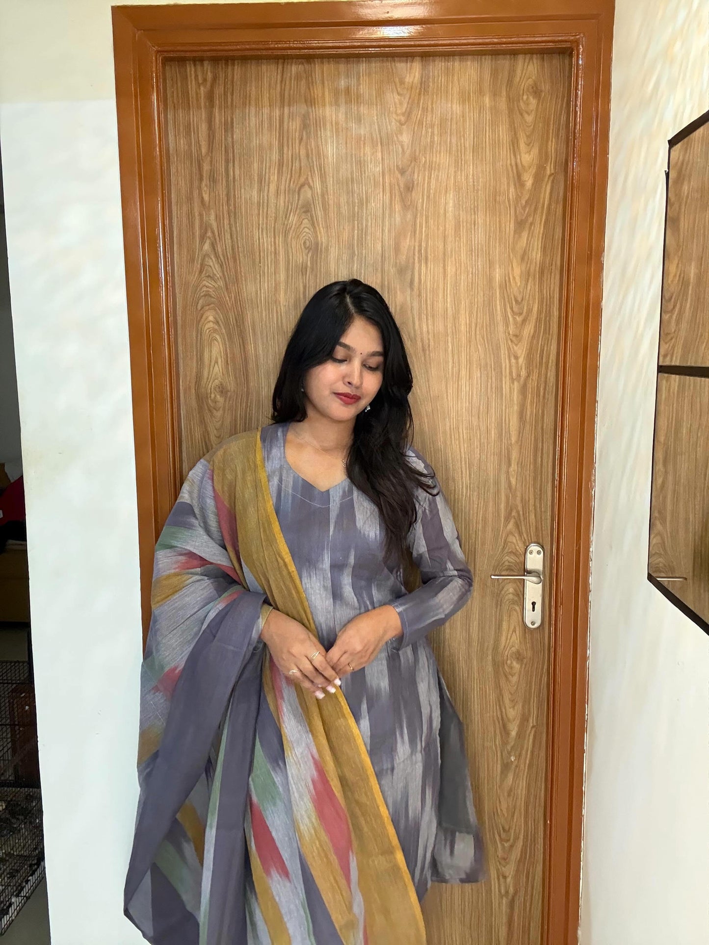 Grey ikkat Salwar