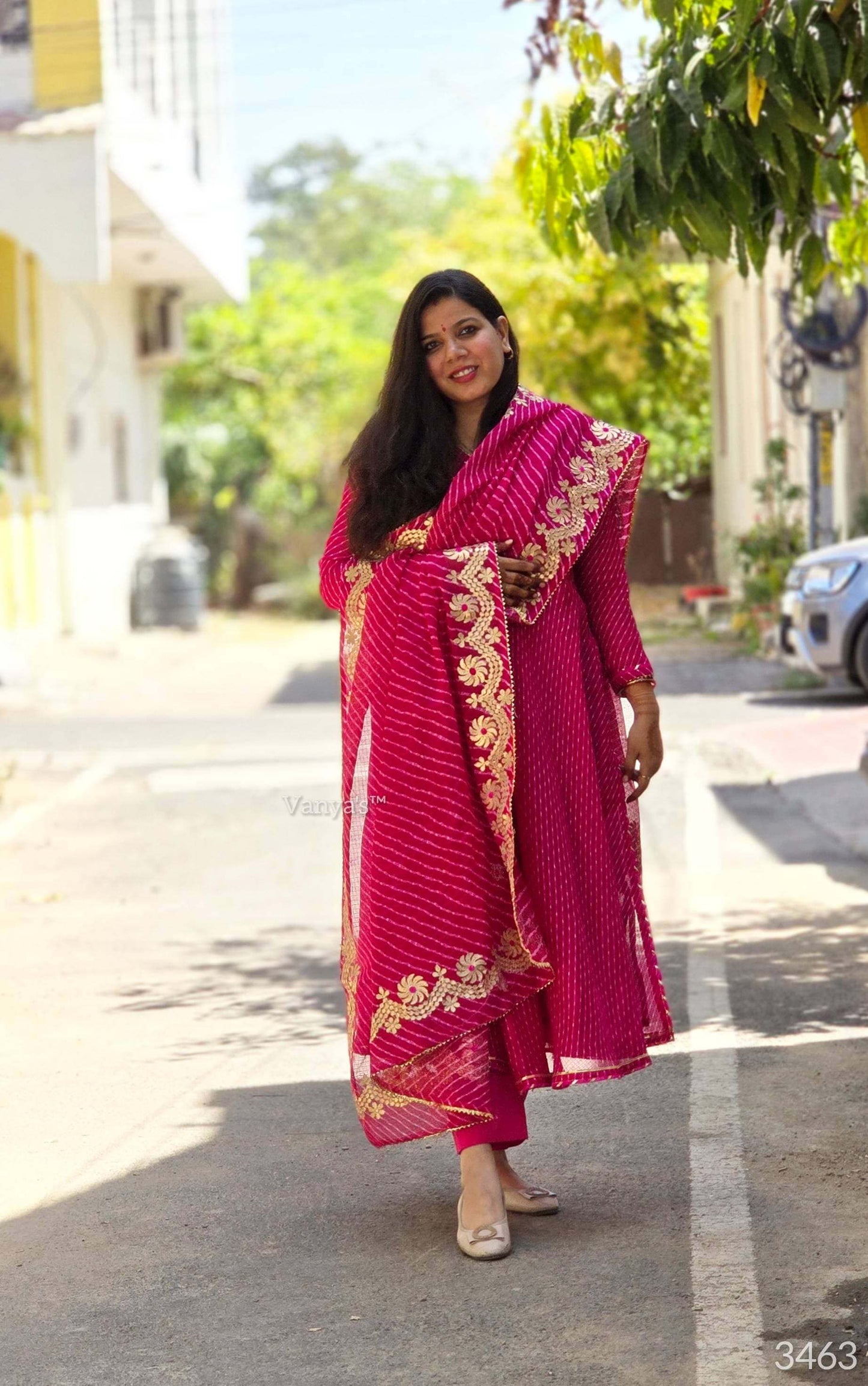 Kota Anarkali in Lehriya Print