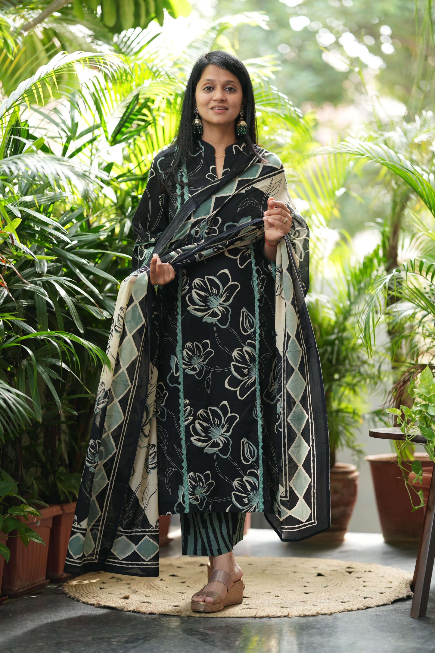 Green Crocia Lace Top