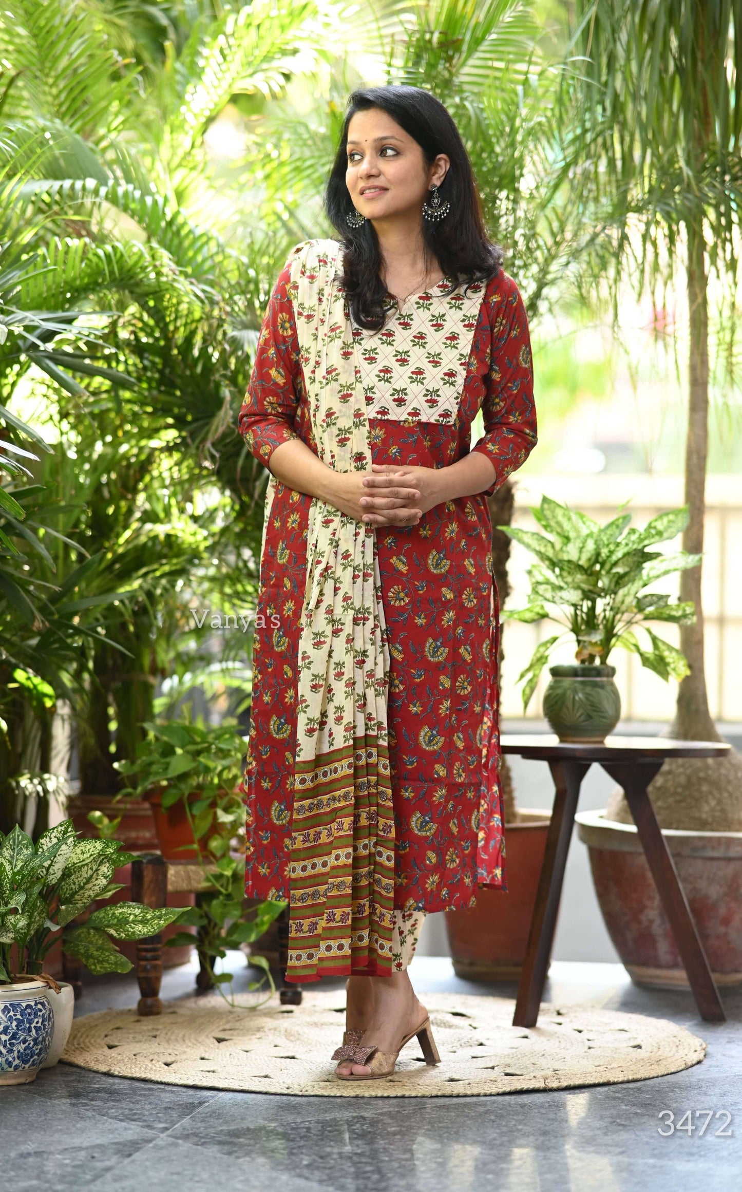 Rust Red Jaipuri print