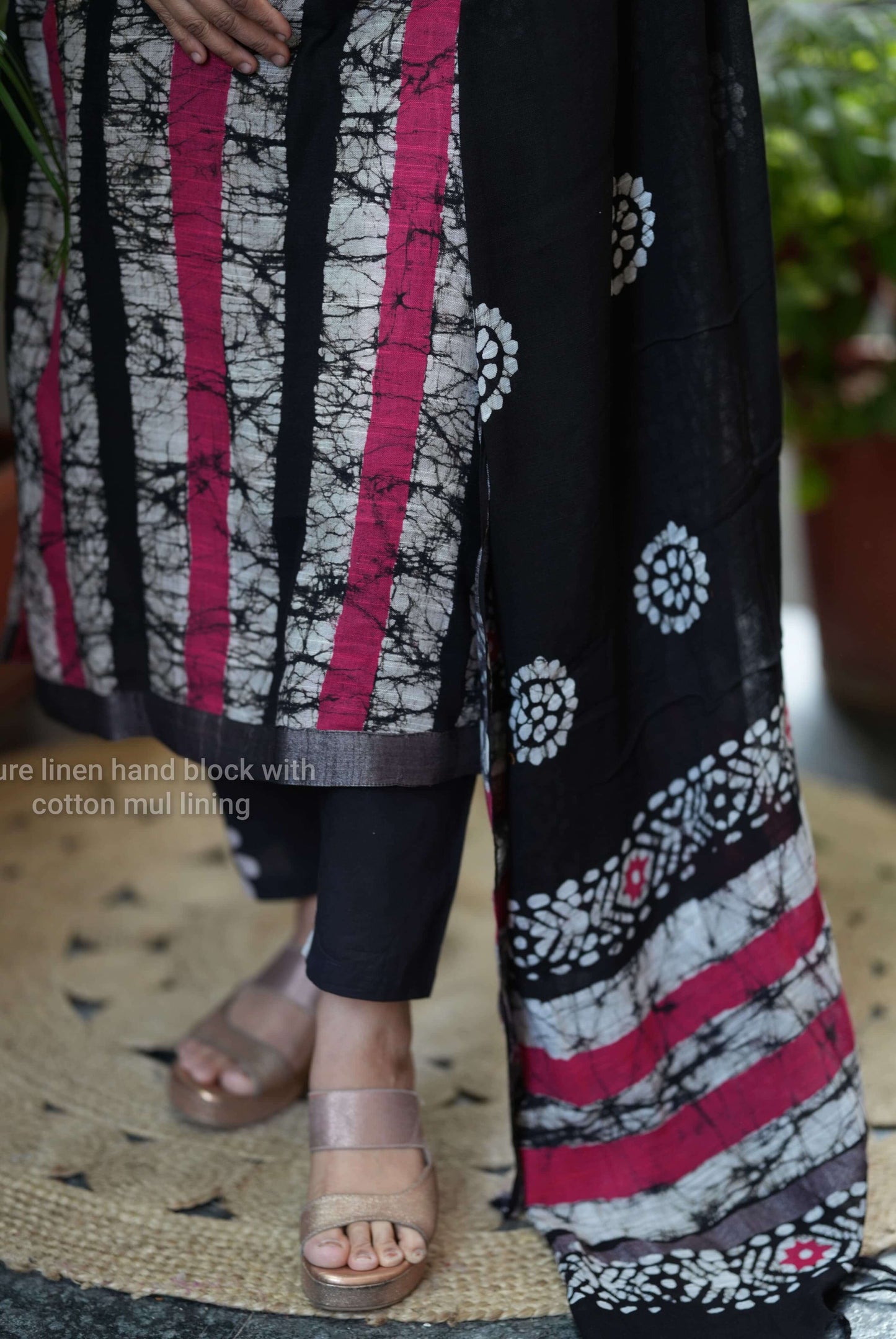 Hand block Linen with lining