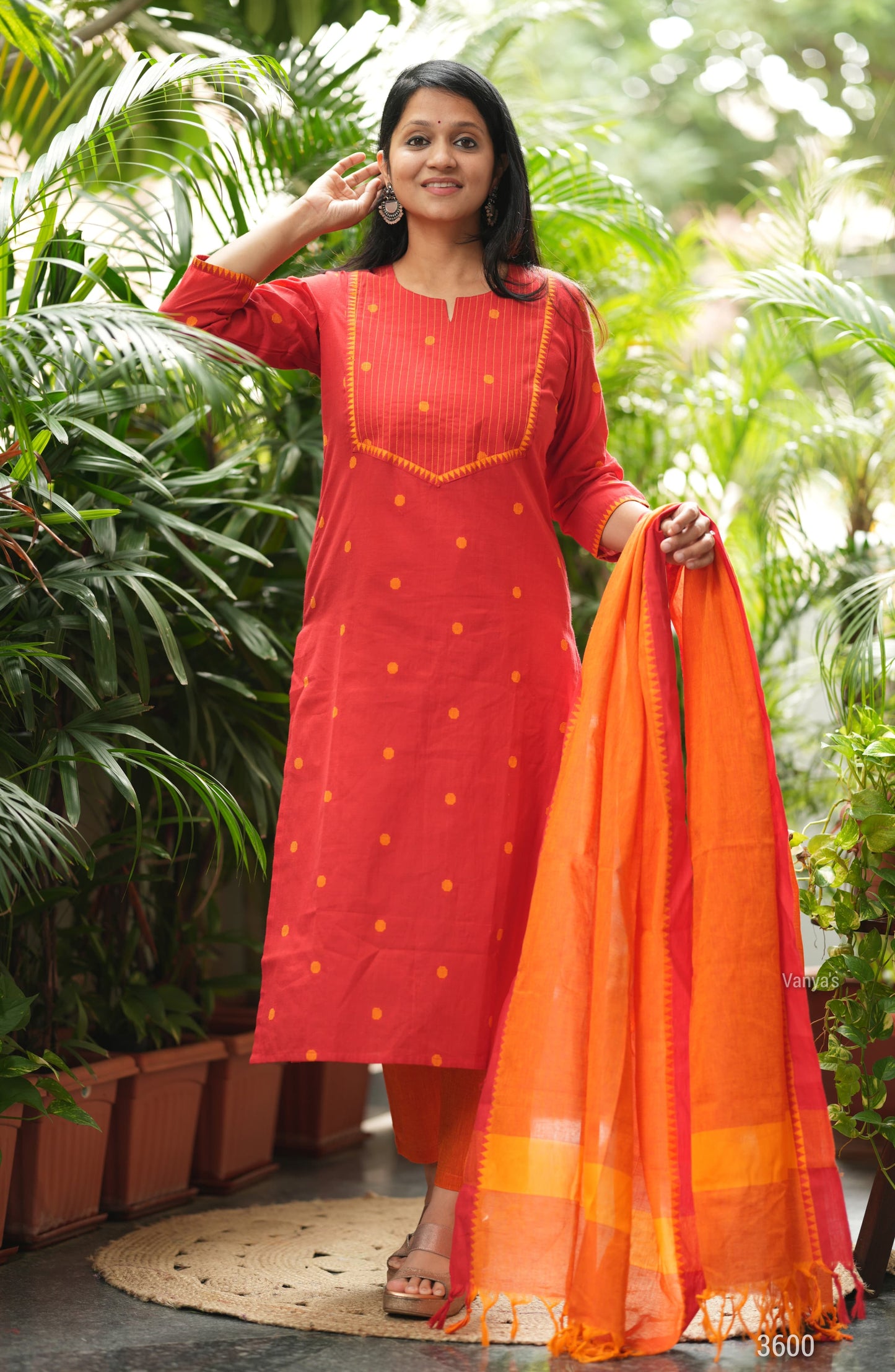 Handloom naryani Orange