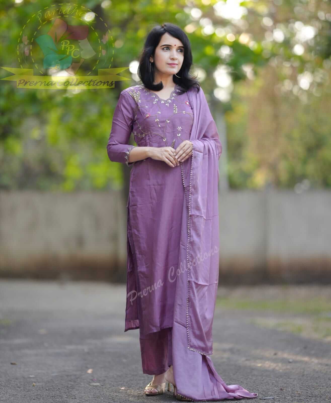 Embroidery Silk Suit