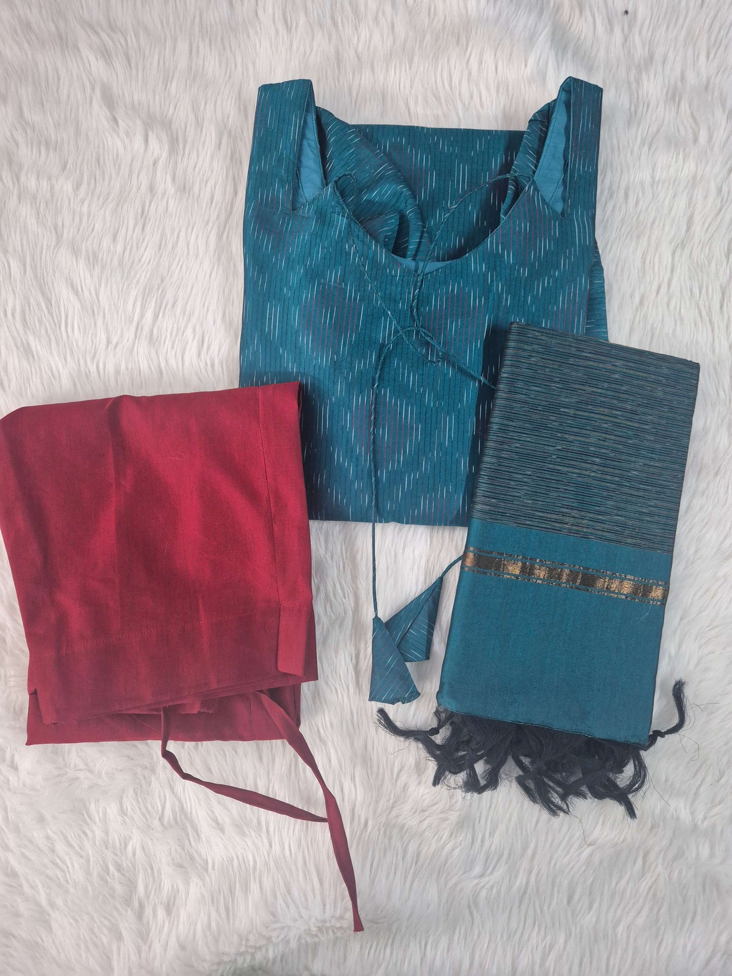 Peacock Blue Front Knot neck