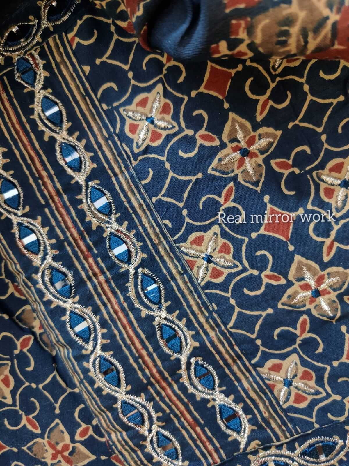 Original mirror & Thread zari work