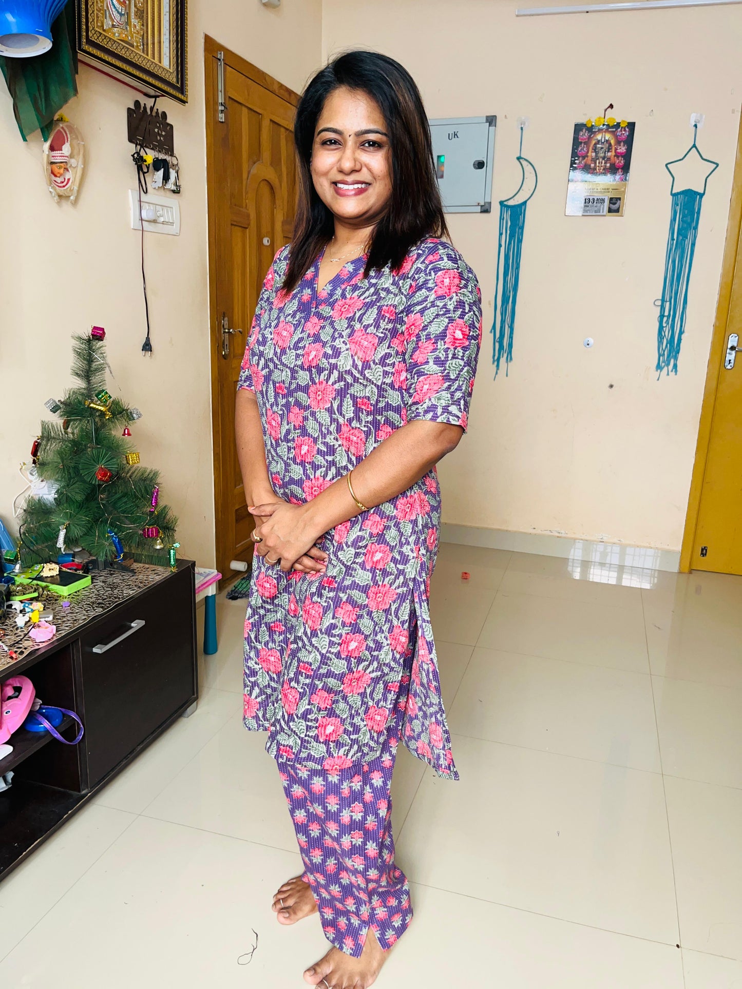 Purple Kantha Co set