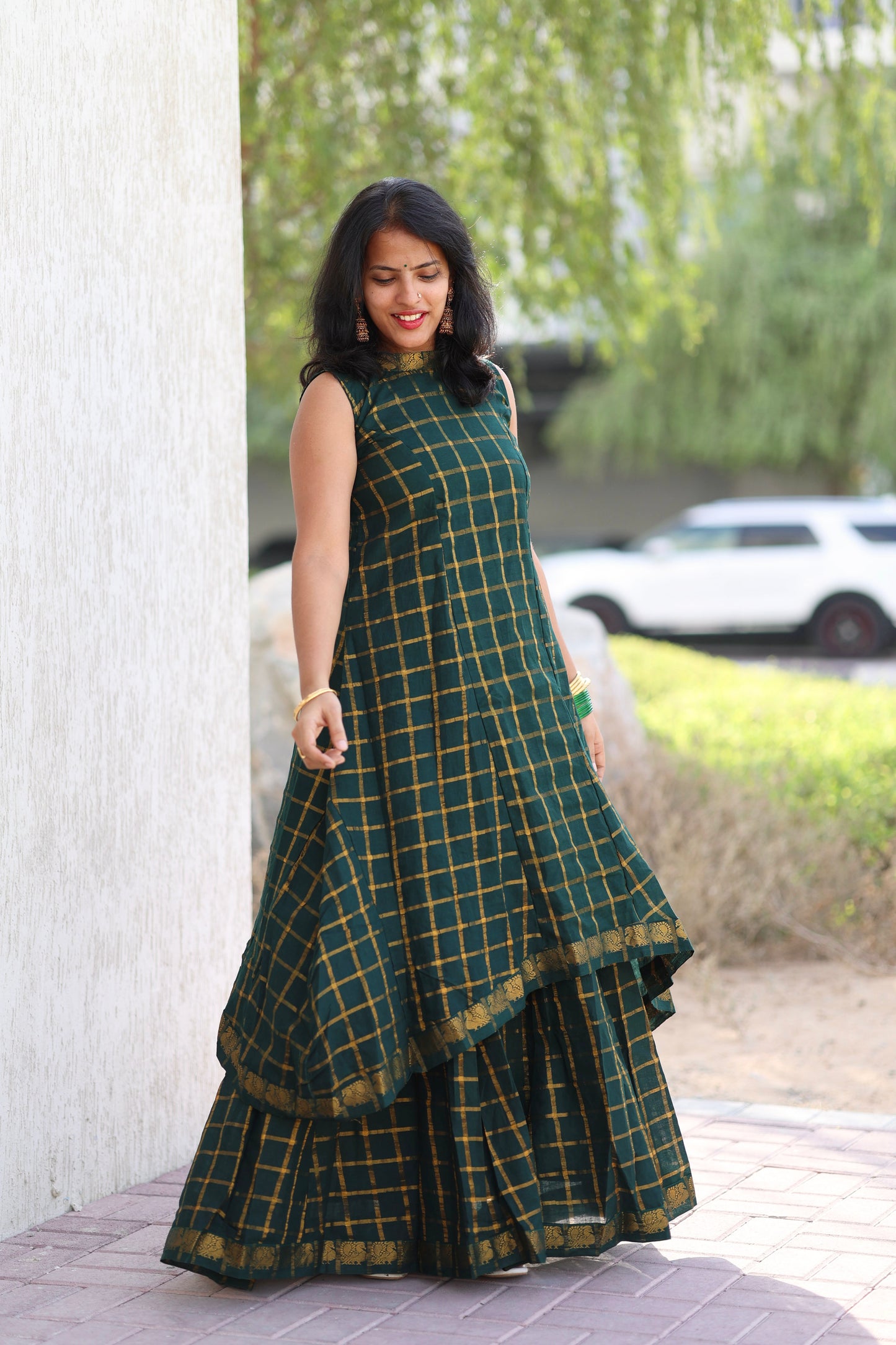 Green Traditional Skirt & top
