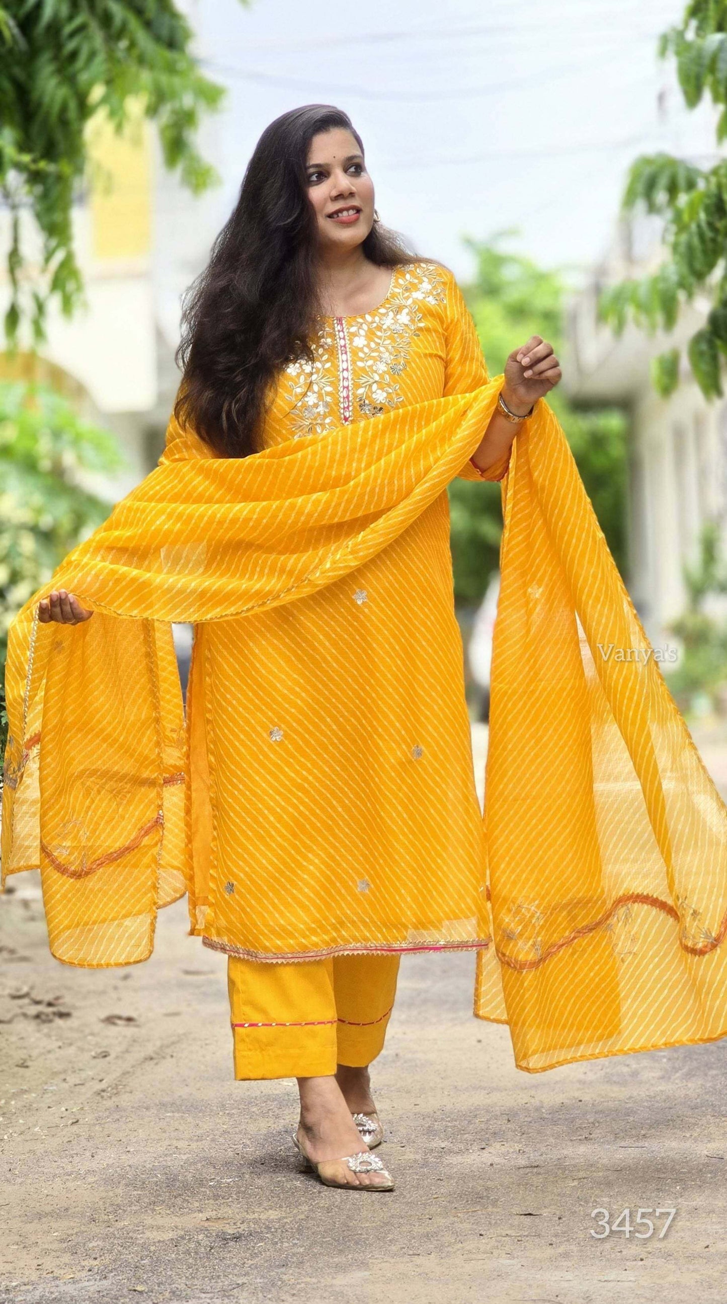 Yellow Lehriya Kota Doria