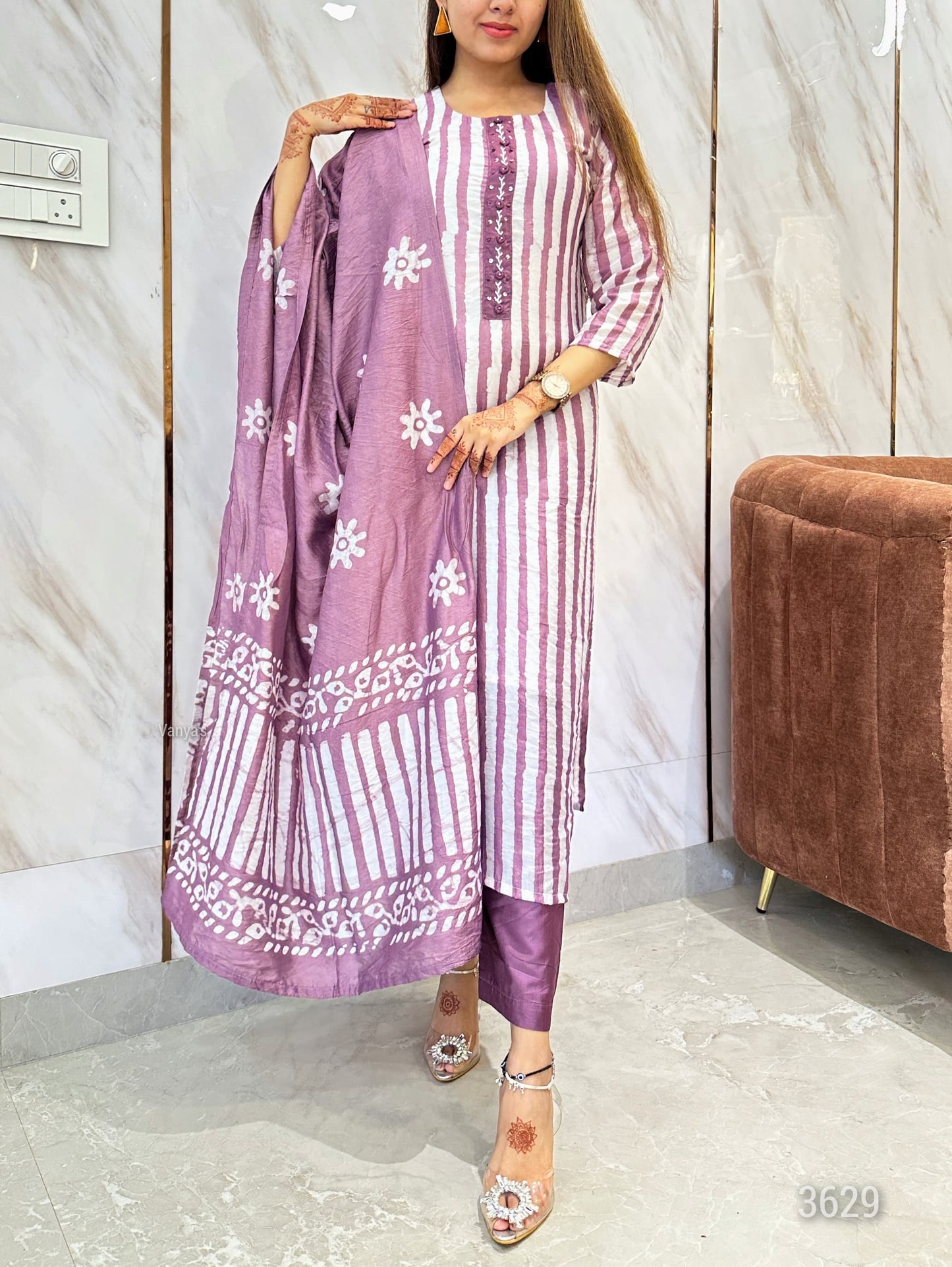 Mauve Chanderi Silk